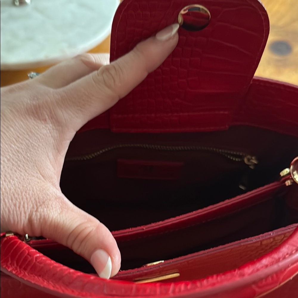 🏷️ $340- Navona Croco
Red Crocodile Pattern Handbag NWT - Picture 7 of 11